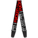 Guitar Strap - I DON'T ALWAYS DRINK BUT WHEN I DO I GET FUCKED UP Black/White/Red Guitar Straps Buckle-Down   