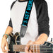 Guitar Strap - LET'S GET WEIRD Weathered Black/Bright Blue Guitar Straps Buckle-Down   