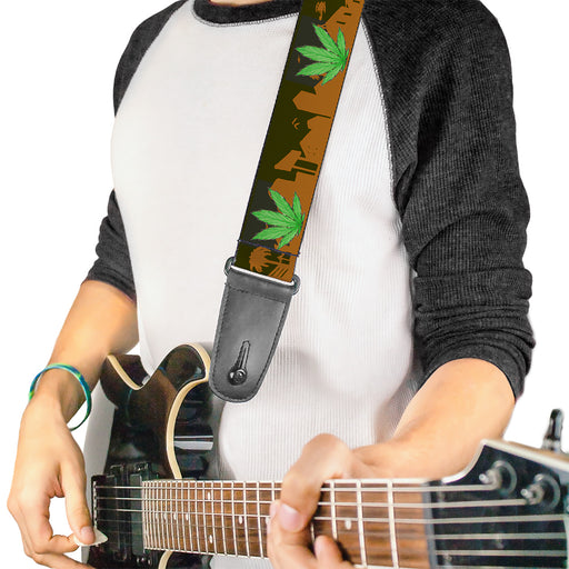 Guitar Strap - Marijuana Leaf Skyline Guitar Straps Buckle-Down   