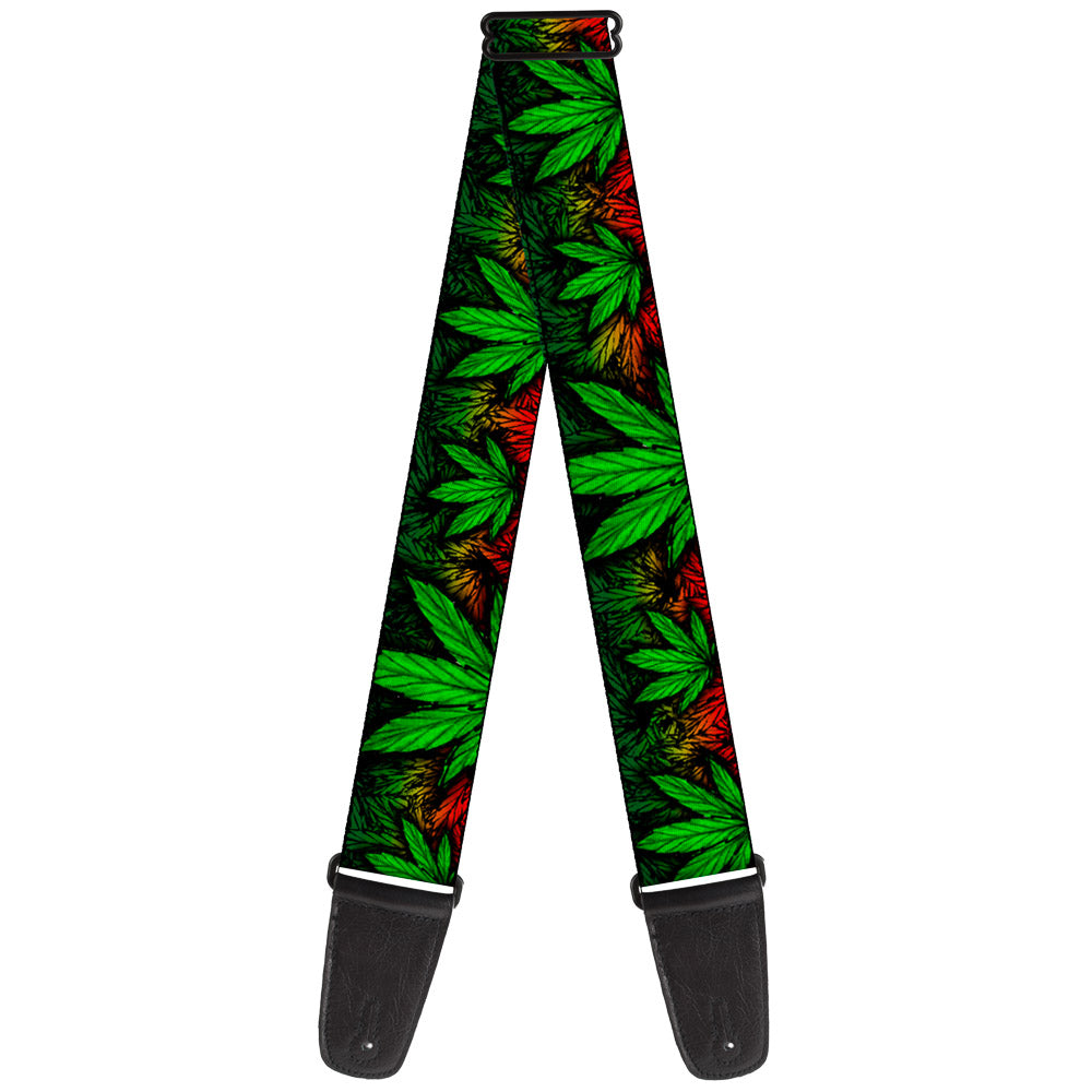 Guitar Strap Marijuana Haze Rasta/Black — BuckleDown
