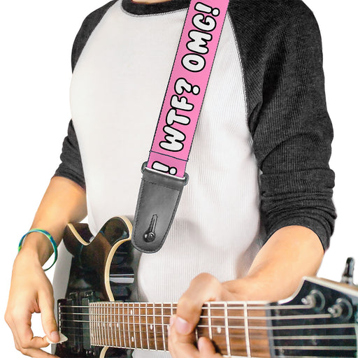 Guitar Strap - OMG! WTF! Pink/Black/White Guitar Straps Buckle-Down   