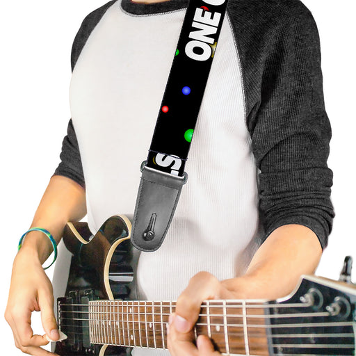 Guitar Strap - ONE OF US HAS NO BALLS/Balls Black/Multi Color/White Guitar Straps Buckle-Down   