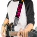 Guitar Strap - ONE OF US IS A BITCH Crown/Paws Black/Gray/Pink Guitar Straps Buckle-Down   