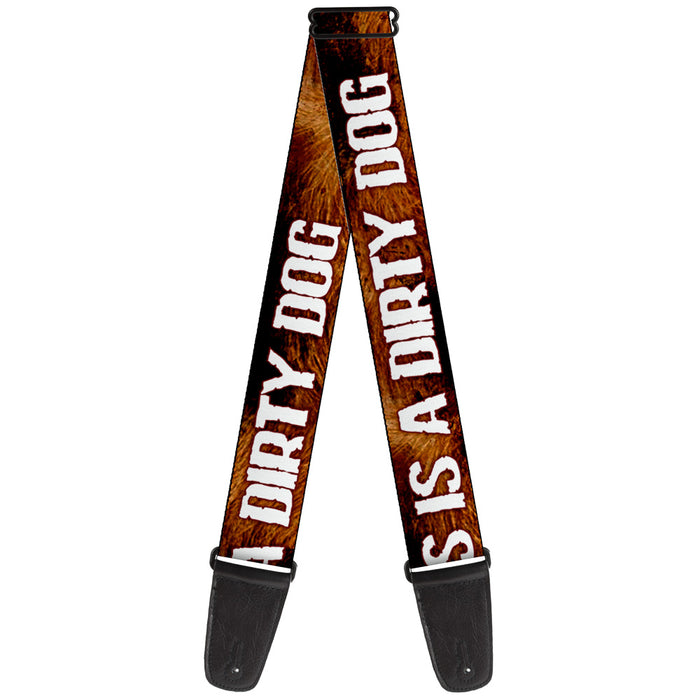 Guitar Strap - ONE OF US IS A DIRTY DOG/Fur Brown/White Guitar Straps Buckle-Down   