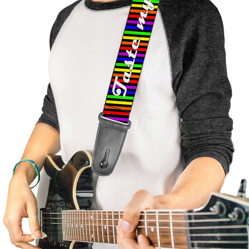 Guitar Strap - TASTE MY RAINBOW Black/Multi Color Guitar Straps Buckle-Down   