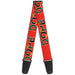 Guitar Strap - DOPE Red/Black/Tropical Flowers Guitar Straps Buckle-Down   