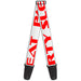 Guitar Strap - PARTY-SLEEP-REPEAT White/Red Guitar Straps Buckle-Down   