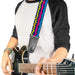 Guitar Strap - Scribble Zig Zag Stripe Navy/Multi Color Guitar Straps Buckle-Down   