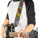 Guitar Strap - Scooby Doo and Shaggy Poses/Munchies Tie Dye Multi Color Guitar Straps Scooby Doo   