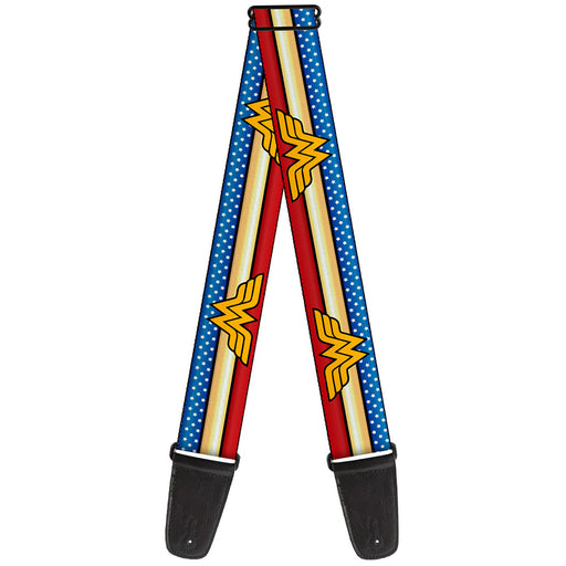 Guitar Strap - Wonder Woman Logo Stripe/Stars Red/Gold/Blue/White Guitar Straps DC Comics   