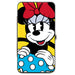 Hinged Wallet - Minnie Style Smiling Pose + Dots Blue/Black/White Hinged Wallets Disney   