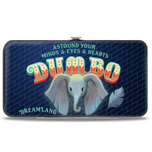 Hinged Wallet - Dumbo Face Feather ASTOUND YOUR MIND & EYES & HEARTS Circus Sign Blues Hinged Wallets Disney   