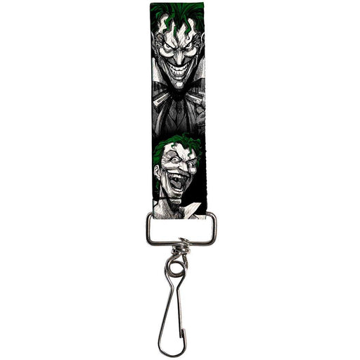 Key Fob - 1.0" - Joker Laughing Poses Black/White/Green Key Fobs DC Comics   