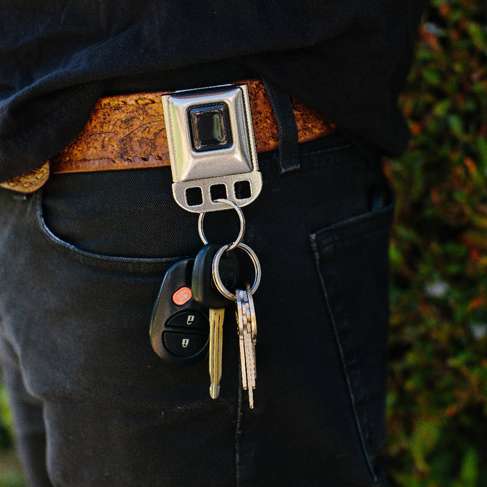 Seat Belt Buckle Key Holder With Black Button — Buckle-Down