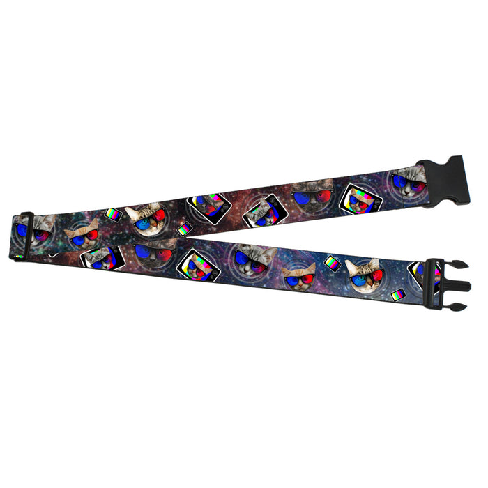 Luggage Strap - 2.0" - 3-D TV Cats in Space Luggage Straps Buckle-Down   