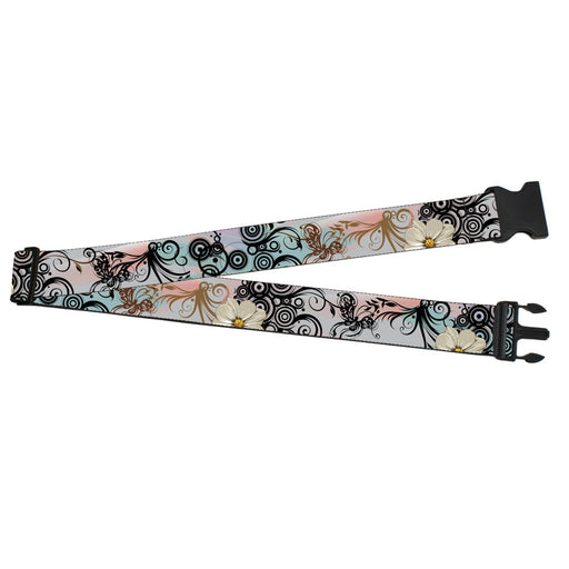 Luggage Strap - 2.0" - Flowers w/Filigree Pink Luggage Straps Buckle-Down   