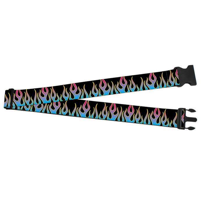 Luggage Strap - 2.0" - Flames Black/Blue/Pink Luggage Straps Buckle-Down   