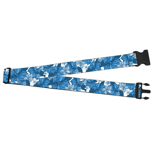 Luggage Strap - 2.0" - Hibiscus Collage White/Blues Luggage Straps Buckle-Down   