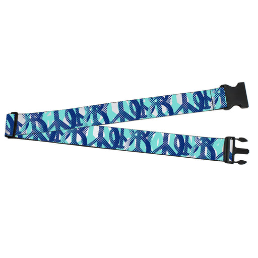 Luggage Strap - 2.0" - Peace Dots White/Blue Luggage Straps Buckle-Down   