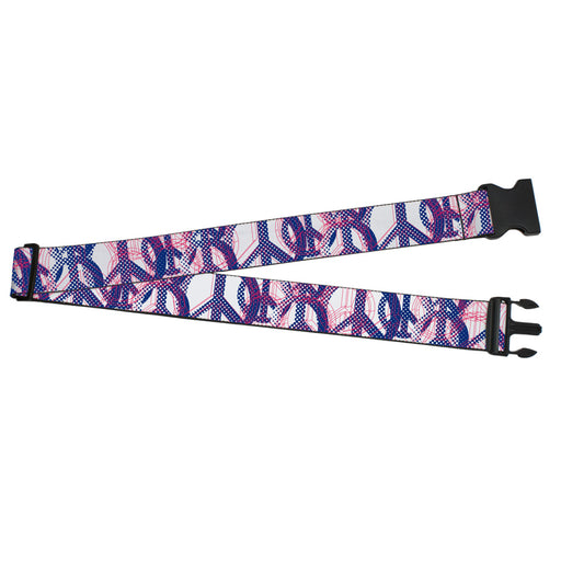 Luggage Strap - 2.0" - Peace Mixed White/Blue/Pink Luggage Straps Buckle-Down   