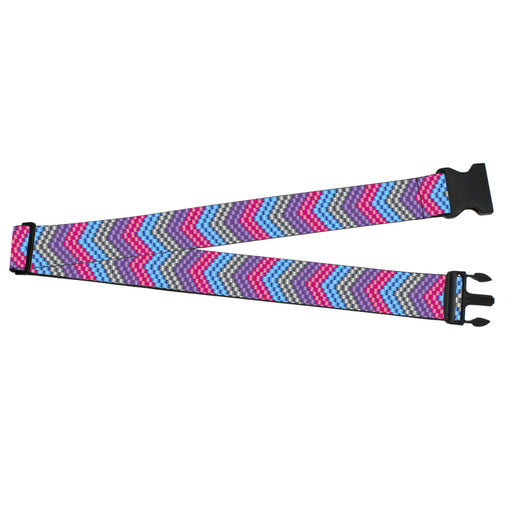 Luggage Strap - 2.0" - Chevron Weave Gray/Lavender/Pink/Baby Blue Luggage Straps Buckle-Down   