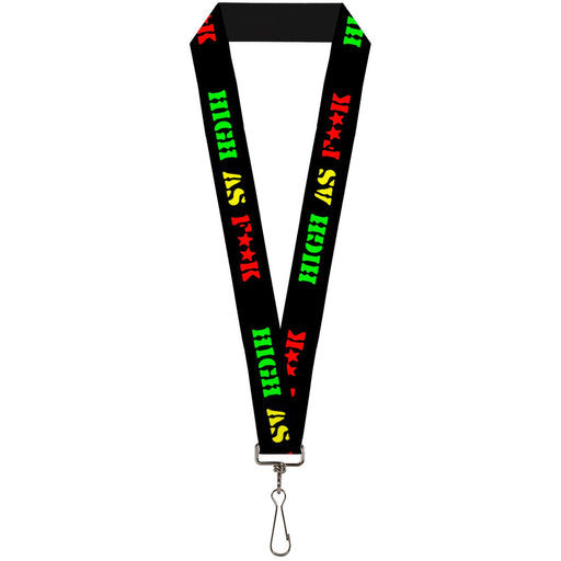 Buckle-Down Lanyard - HIGH AS F**K Black/Green/Yellow/Red Lanyards Buckle-Down   