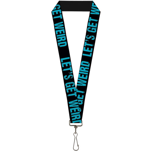 Buckle-Down Lanyard - LET'S GET WEIRD Weathered Black/Bright Blue Lanyards Buckle-Down   