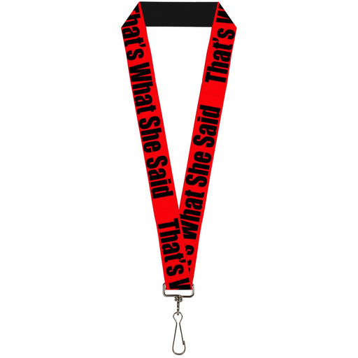 Buckle-Down Lanyard - THAT'S WHAT SHE SAID Red/Black Lanyards Buckle-Down   