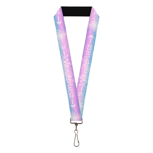 Lanyard - 1.0" - WANDERLUST/Compass Pastels Purple/Pink/Blue/White Lanyards Buckle-Down   