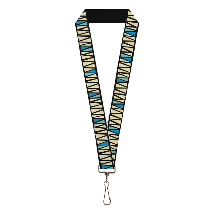 Lanyard - 1.0" - Zig Zag Doodle Black Cream Blues Lanyards Buckle-Down   