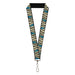 Lanyard - 1.0" - Zig Zag Doodle Black Cream Blues Lanyards Buckle-Down   