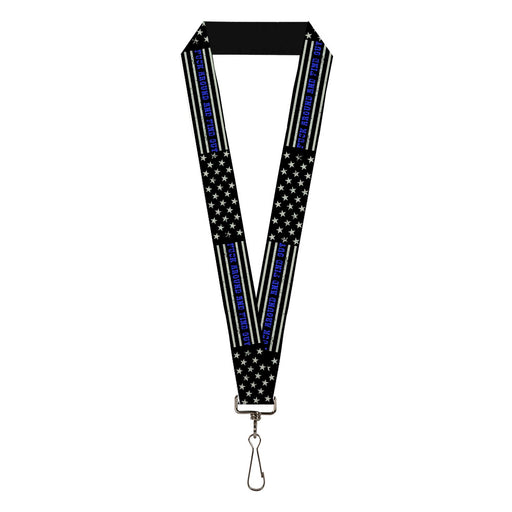 Lanyard - 1.0" - FAFO FUCK AROUND AND FIND OUT Thin Blue Line Flag Lanyards Buckle-Down   