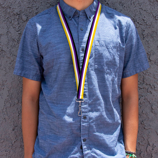 Lanyard - 1.0" - Flag Non-Binary Stripe Lanyards Buckle-Down   