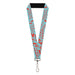 Lanyard - 1.0" - GRATEFUL OPTIMISM BE KIND Icons Collage Blue/Red Lanyards Buckle-Down   