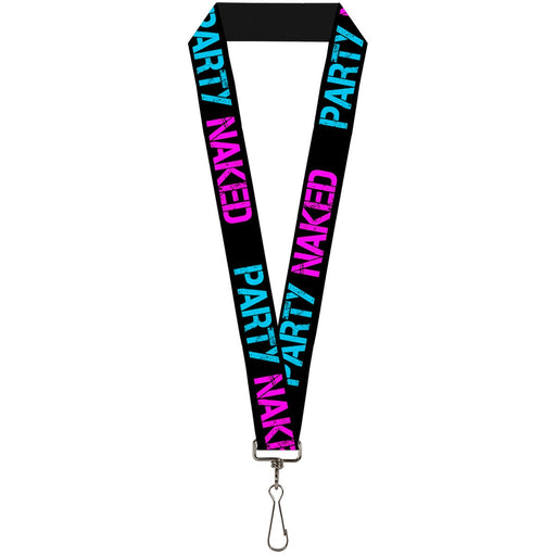 Buckle-Down Lanyard - PARTY NAKED Black/Turquoise/Fuchsia Lanyards Buckle-Down   