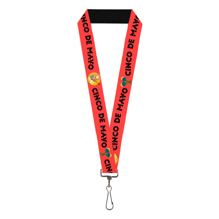 Lanyard - 1.0" - CINCO DE MAYO Maracas/Musician Pink/Black Lanyards Buckle-Down   