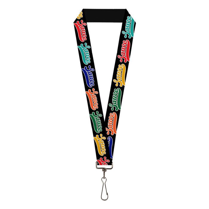 Lanyard - 1.0" - SAUCE Baseball Script Black/Multi Color Lanyards Buckle-Down   