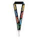 Lanyard - 1.0" - SNATCHED Script Black/Multi Color Lanyards Buckle-Down   