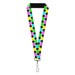 Lanyard - 1.0" - Smiley Sad Face Checker Multi Color/White Lanyards Buckle-Down   