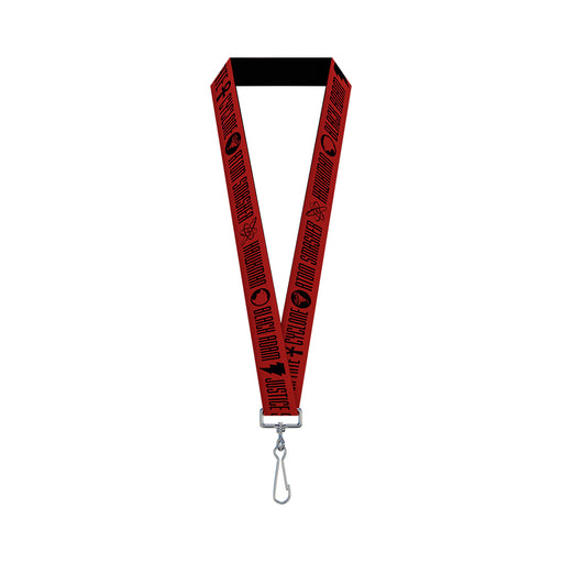 Lanyard - 1.0" - Black Adam JUSTICE SOCIETY Icons and Text Red/Black Lanyards DC Comics   