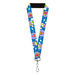 Lanyard - 1.0" - Invader Zim and GIR Poses and Planets Blue/White Lanyards Nickelodeon   
