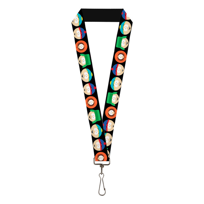 Lanyard - 1.0" - South Park Boys Face Repeat Black Lanyards Comedy Central   
