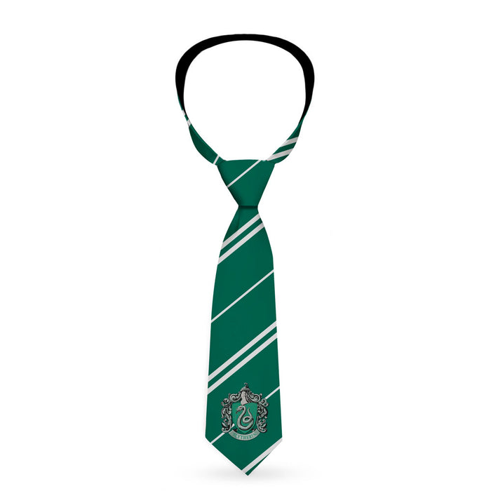Necktie Standard - SLYTHERIN Crest Stripe9 Green Gray Neckties The Wizarding World of Harry Potter   