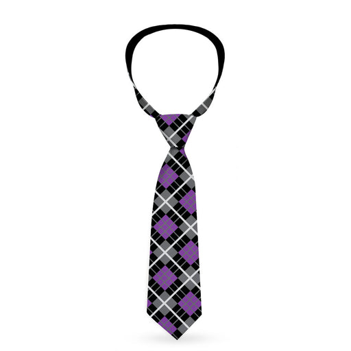 Necktie Standard - Argyle Black/Gray/Purple Neckties Buckle-Down   
