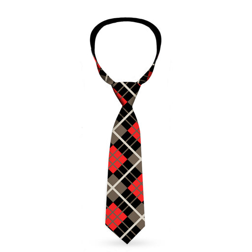 Buckle-Down Necktie - Argyle Black/Gray/Red Neckties Buckle-Down   