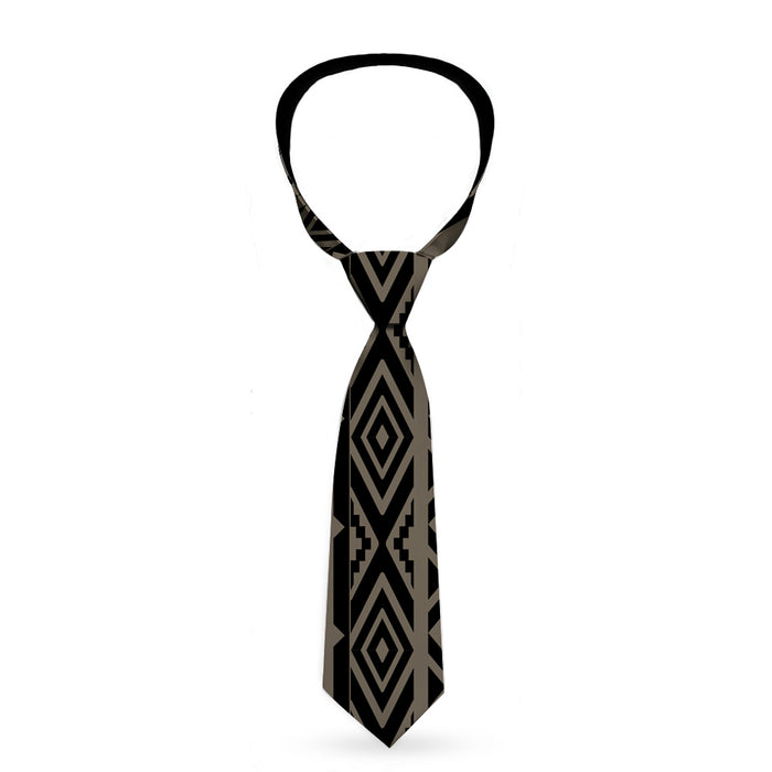 Buckle-Down Necktie - Aztec1 Gray/Black Neckties Buckle-Down   