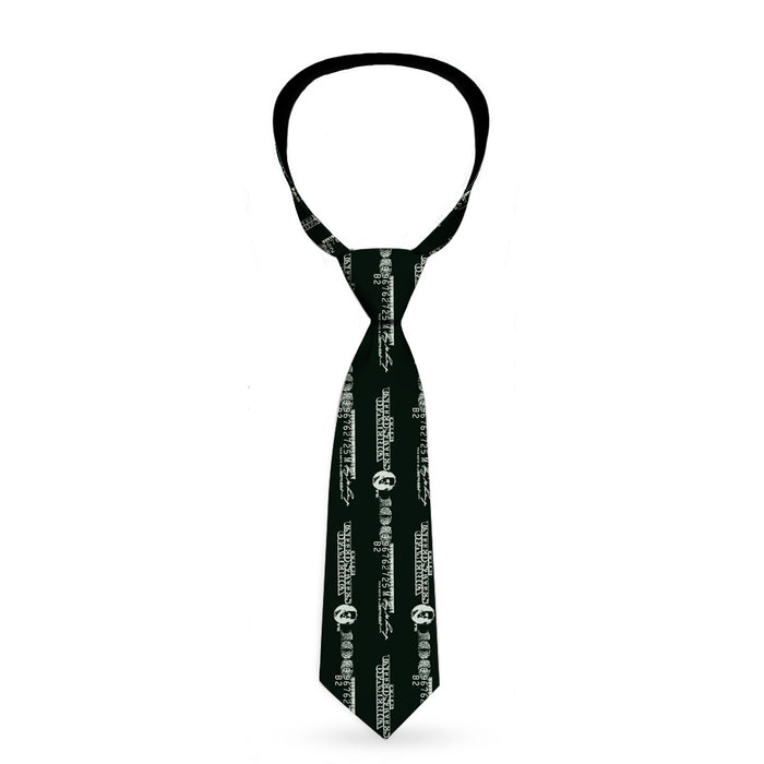 Buckle-Down Necktie - Americana One Hundred Dollar Bill Elements Black/Gray Neckties Buckle-Down   