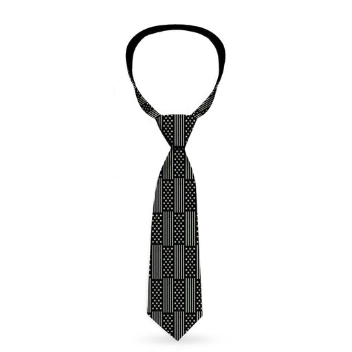 Buckle-Down Necktie - Americana Stars & Stripes2 Weathered Black/Gray Neckties Buckle-Down   