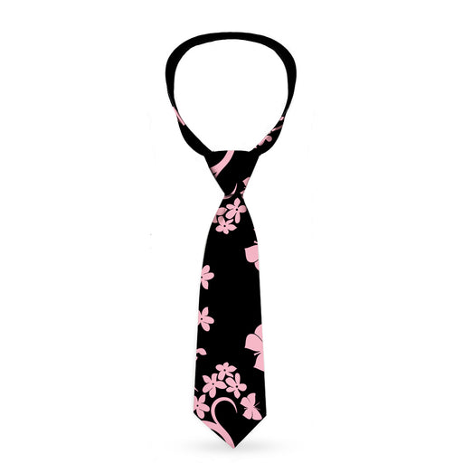 Buckle-Down Necktie - Butterfly Garden Black/Pink Neckties Buckle-Down   