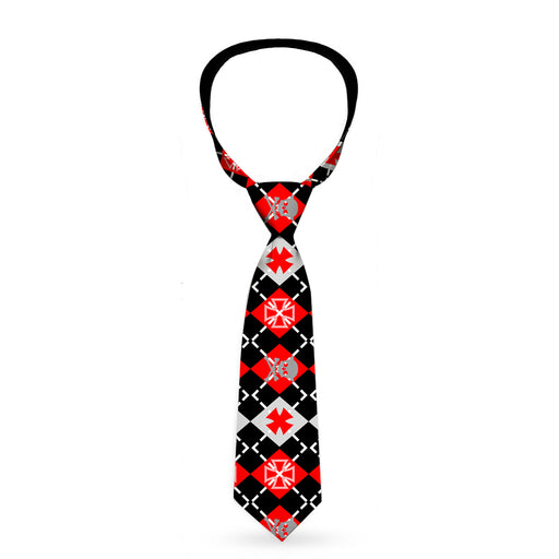 Buckle-Down Necktie - BD Argyle Black/Red/Gray Neckties Buckle-Down   